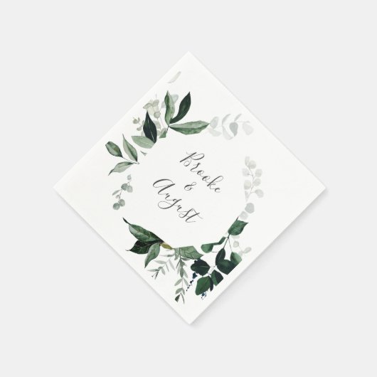 Emerald Greenery Wedding Serviette (Ecke)