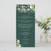 Emerald Greenery Wedding Vielen Dank Platzkarte Menükarte (Stehend Vorderseite)