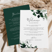 Emerald Greenery Wedding Welcome Letter Itinerary