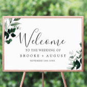 Emerald Greenery Wedding Willkommen Poster