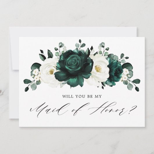 Emerald Greenery Werden Sie meine Trauzeugin sein Einladung (Vorderseite)
