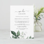 Emerald Greenery wir machen wieder Vow Renewal Einladung (Stehend Vorderseite)