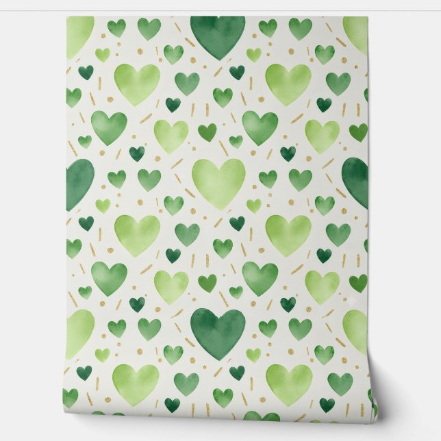 Emerald Grove & Gilded Hearts Tapete (Abrollen)