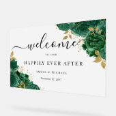 Emerald Happiver je nach Hochzeit Acrylzeichen Acrylschild (Winkel)