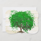 Emerald Heart Leaf Tree Barn Wood Wedding Einladung (Rückseite)