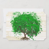Emerald Heart Leaf Tree Barn Wood Wedding Einladung (Rückseite)
