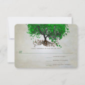 Emerald Heart Leaf Tree Wedding Invites RSVP Karte (Vorderseite)