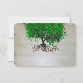 Emerald Heart Leaf Tree Wedding Invites RSVP Karte (Rückseite)
