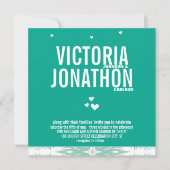Emerald Heart Modern Floral Typografy Wedding Einladung (Vorderseite)