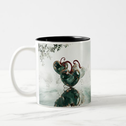 Emerald Heart Reflections Zweifarbige Tasse (Links)