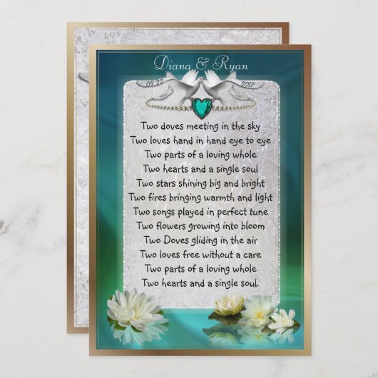 Emerald Heart Save the Date (Vorne/Hinten)