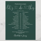 Emerald Heart Script Wedding Zeitplan Timeline (Vorderseite)