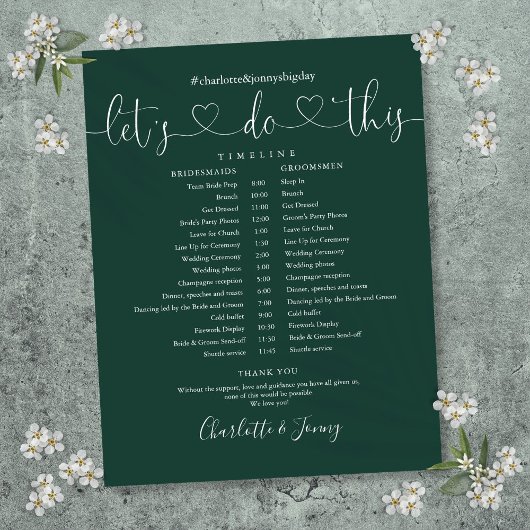 Emerald Heart Script Wedding Zeitplan Timeline