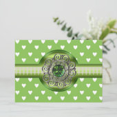 Emerald Hearts Party Einladung (Stehend Vorderseite)