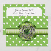 Emerald Hearts Party Einladung (Vorne/Hinten)