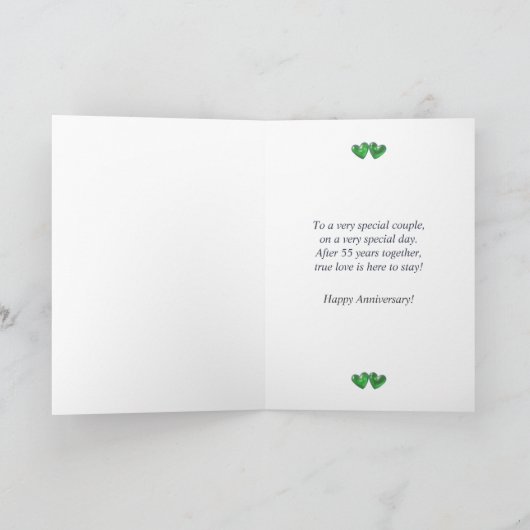 Emerald Hearts (Tall), 55. Jahrestag Karte (Innenseite)