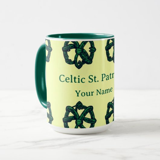 Emerald Heritage Celtic Knot Ewigkeits-Mug Tasse (Vorderseite Links)