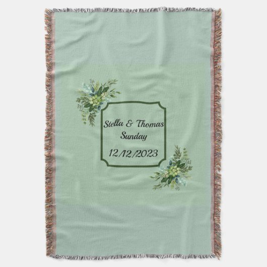 Emerald Hochzeit Wurfdecke anpassen Decke (Vorderseite Vertikal)