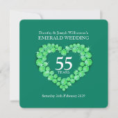 Emerald Hochzeitstag 55 Jahre Party lädt ein Einladung (Vorderseite)