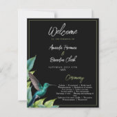 Emerald Hummingbird Tropical Blätter Wedding (Vorderseite)