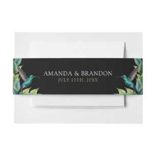 Emerald Hummingbird Tropical Blätter Wedding Einladungsbanderole