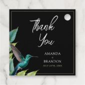 Emerald Hummingbird Tropical Blätter Wedding Geschenkanhänger (Rückseite)