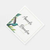 Emerald Hummingbird Tropical Blätter Wedding Serviette (Ecke)