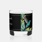 Emerald Hummingbird Tropical Blätter Wedding Whiskyglas (Links)