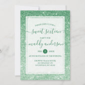 Emerald Imitats Glitzer Elegant Sweet 16 Geburtsta Einladung (Vorderseite)