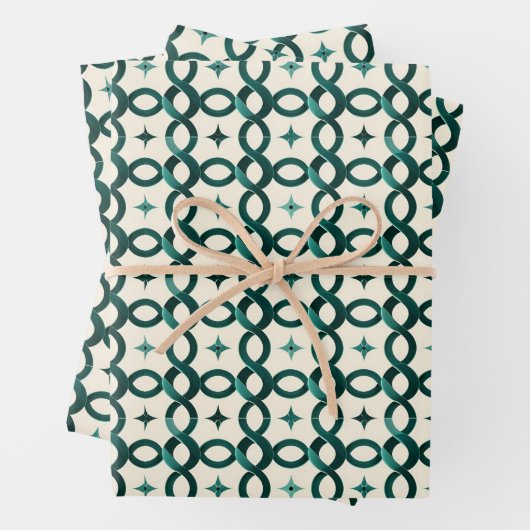 Emerald Interlocking Circles Gift Wrap A Refined Geschenkpapier Set (Beispiel)