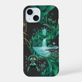 “Emerald Island Beetle – Nature Art iPhone 15 Hülle