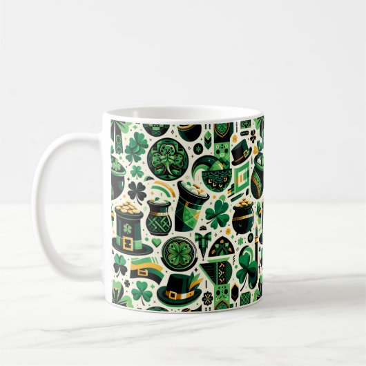 Emerald Isle Charm: Nahtloser St. Patrick's Day Pa Kaffeetasse (Links)