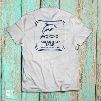 Emerald Isle North Carolina Delphin Küstenstrand T-Shirt