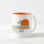 Emerald Isle North Carolina Sun Palm Trees Zweifarbige Tasse (VorderseiteRechts)