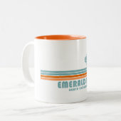 Emerald Isle North Carolina Sun Palm Trees Zweifarbige Tasse (Vorderseite Links)
