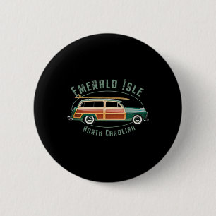 Emerald Isle North Carolina Vintage Surfen Button