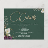 Emerald & Ivory Botanical Elegance Wedding Begleitkarte (Vorderseite)