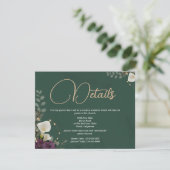 Emerald & Ivory Botanical Elegance Wedding Begleitkarte (Stehend Vorderseite)