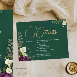 Emerald & Ivory Botanical Elegance Wedding Begleitkarte