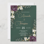 Emerald & Ivory Botanical Elegance Wedding Einladung (Vorderseite)