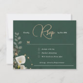 Emerald & Ivory Botanical Elegance Wedding RSVP Karte (Vorderseite)