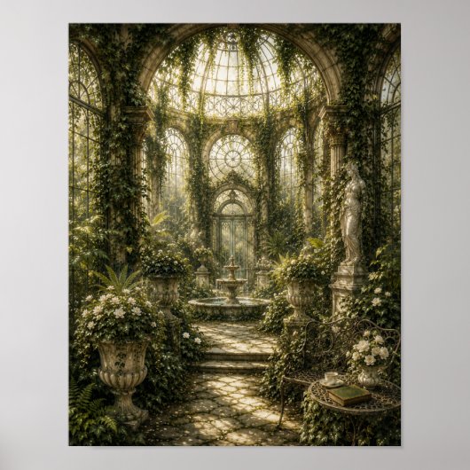 Emerald Ivy Conservatory Vintage Botanical Wall Poster (Vorne)