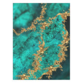 Emerald Jade Gold Splatter Abstract Tischdecke (Vorderseite)