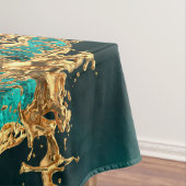 Emerald Jade Gold Splatter Abstract Tischdecke (Beispiel)