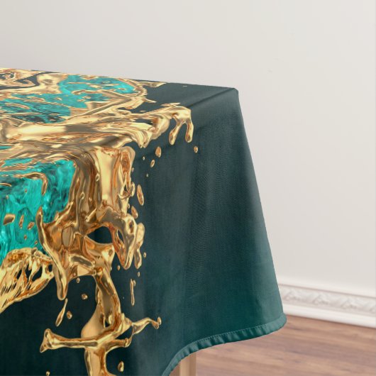 Emerald Jade Gold Splatter Abstract Tischdecke (Beispiel)