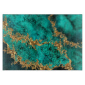 Emerald Jade Gold Spritzer Abstrakt Schneidebrett (Vorderseite)