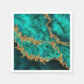 Emerald Jade Gold Spritzer Abstrakt Serviette (Vorderseite)
