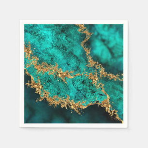 Emerald Jade Gold Spritzer Abstrakt Serviette