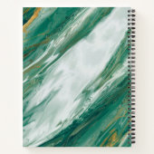 Emerald Jade Green Gold mit lackiertem Marmor Notizblock (Rückseite)
