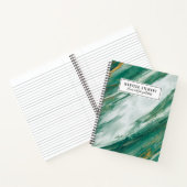 Emerald Jade Green Gold mit lackiertem Marmor Notizblock (Innenseite)
